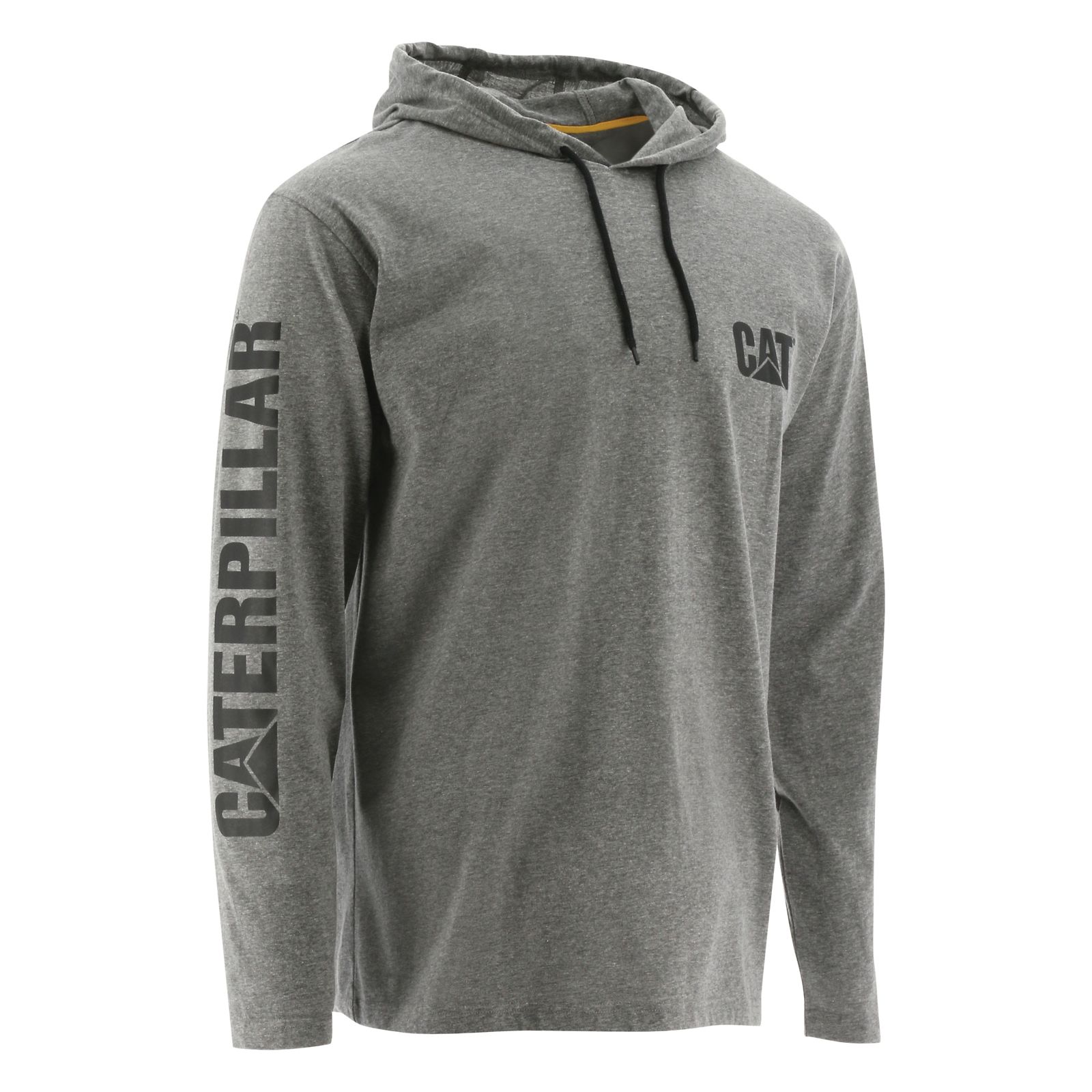 Caterpillar Men's Upf Hooded Banner Long Sleeve T-Shirts Grey CAT-15246